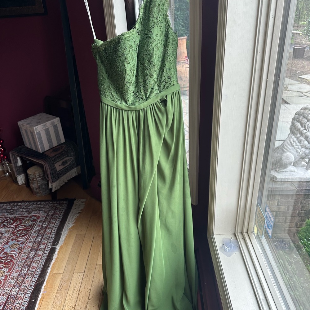 Azazie Demi Moss Green Bridesmaid Dress